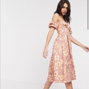 ASOS floral bubble sleeve dress